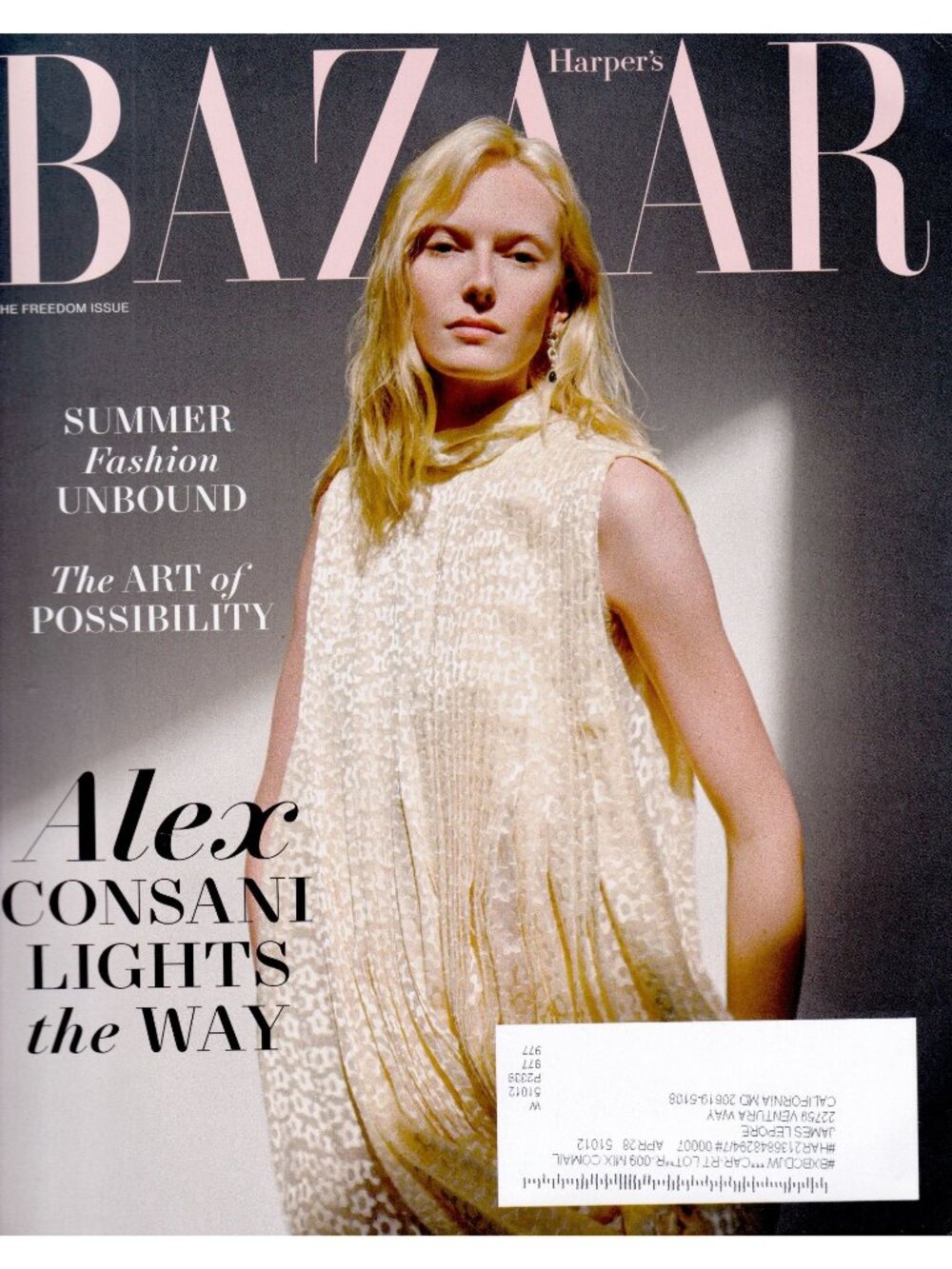 Harper's Bazaar Jun-Aug 2026 Alex Consani Cover 12-Page Feature Magazine